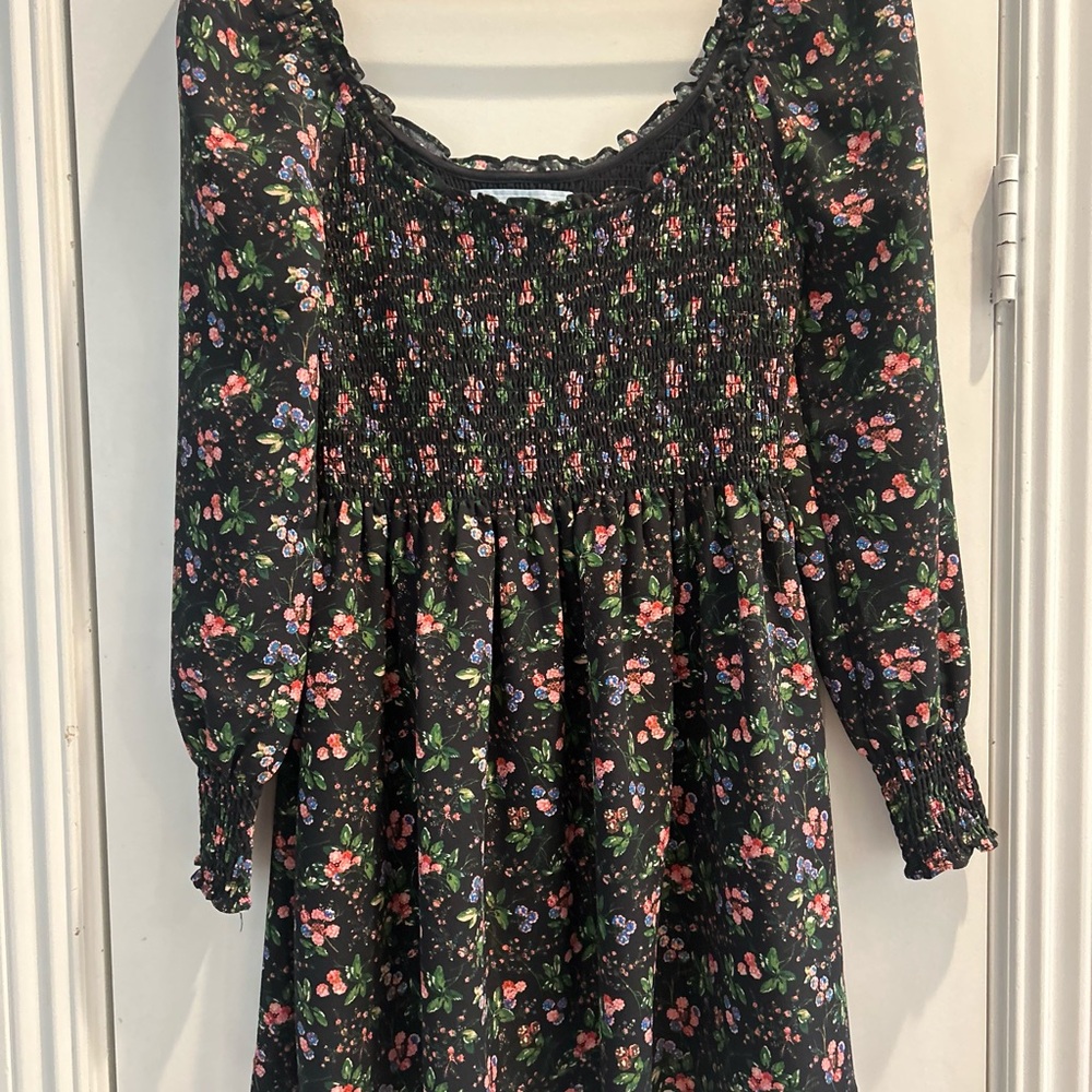 Hill House Black Floral Nap Dress